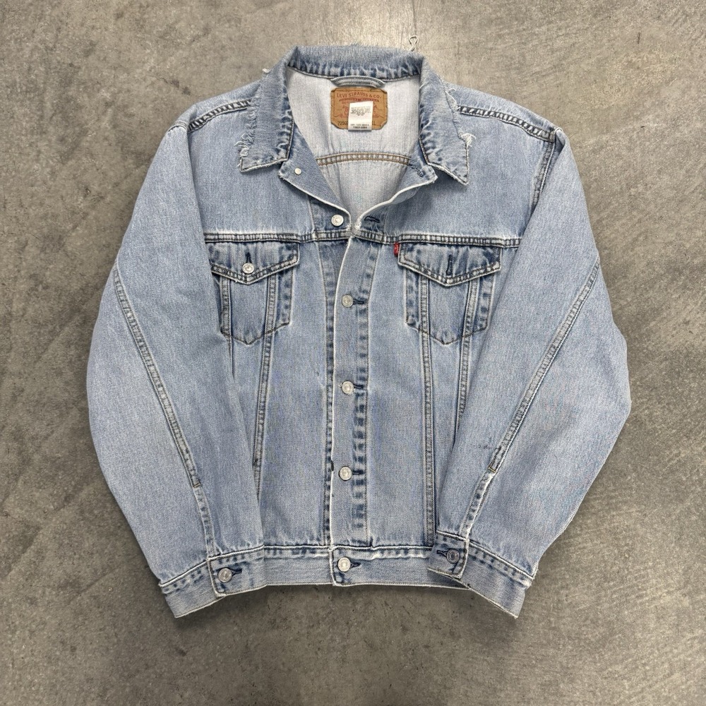 Men's Levis Relaxed Trucker Jacket Blue Denim 2002 Y2K 70507-0389 XL